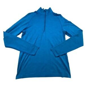 Lululemon Mens Metal Vent Tech 1/2 Zip Pullover Blue Heathered Size M